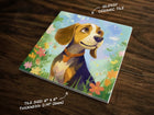 Beagle | Cute Dog Art (#13), on 6" x 6" Glossy Ceramic Decorative Tile, Free Shipping to USA