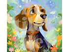 Beagle | Cute Dog Art (#13), on 6" x 6" Glossy Ceramic Decorative Tile, Free Shipping to USA