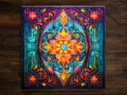 Ornate Design | Inspired by Stained Glass | Stunning Art, on a Glossy Ceramic Decorative Tile, Free Shipping to USA