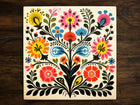 Wonderful Retro Floral Art (#2), on a Glossy Ceramic Decorative Tile, Free Shipping to USA