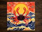 Wonderful Sea Crab Art, on a Glossy Ceramic Decorative Tile, Free Shipping to USA