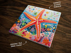 Wonderful Starfish Under the Sea Art, on a Glossy Ceramic Decorative Tile, Free Shipping to USA