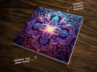 Stunningly Beautiful Ornate Design, on a Glossy Ceramic Decorative Tile, Free Shipping to USA