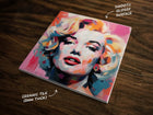 Vibrant Portrait of Marilyn Monroe Art, on a Glossy Ceramic Decorative Tile, Free Shipping to USA