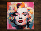 Vibrant Portrait of Marilyn Monroe Art, on a Glossy Ceramic Decorative Tile, Free Shipping to USA