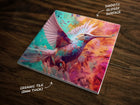 Beautiful & Vibrant Hummingbird Art, on a Glossy Ceramic Decorative Tile, Free Shipping to USA