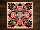 American Traditional Floral Art, on a Glossy Ceramic Decorative Tile, Free Shipping to USA