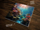 Ocean Scene Under the Sea Art (#2), on a Glossy Ceramic Decorative Tile, Free Shipping to USA