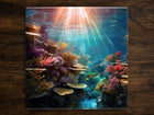 Ocean Scene Under the Sea Art (#2), on a Glossy Ceramic Decorative Tile, Free Shipping to USA
