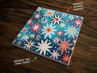 Retro Vibes | Dreamy Star-like Snowflake (#1) Art, on a Glossy Ceramic Decorative Tile, Free Shipping to USA