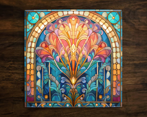 Art Nouveau | Art Deco | Ornate 1920s Style Design (#19), on a Glossy Ceramic Decorative Tile, Free Shipping to USA