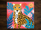 Stylish Cheetah Art, on a Glossy Ceramic Decorative Tile, Free Shipping to USA
