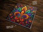 Colorful & Intricate Design | Paisley Art (#3), on a Glossy Ceramic Decorative Tile, Free Shipping to USA