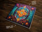 Ornate Design | Inspired by Stained Glass | Stunning Art, on a Glossy Ceramic Decorative Tile, Free Shipping to USA