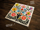 Wonderful Retro Floral Art (#2), on a Glossy Ceramic Decorative Tile, Free Shipping to USA
