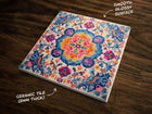Ornate Design (#5), on a Glossy Ceramic Decorative Tile, Free Shipping to USA