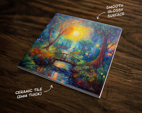 Beautiful Impressionist Art (#2), on a Glossy Ceramic Decorative Tile, Free Shipping to USA