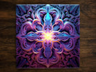 Stunningly Beautiful Ornate Design, on a Glossy Ceramic Decorative Tile, Free Shipping to USA