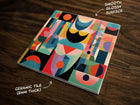 Retro Abstract Design (#2), on a Glossy Ceramic Decorative Tile, Free Shipping to USA
