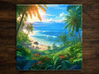 Amazing View From a Tropical Island | Wonders of Nature Art (#8), on a Glossy Ceramic Decorative Tile, Free Shipping to USA