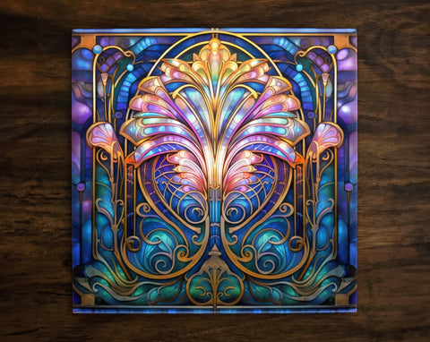 Art Nouveau | Art Deco | Ornate 1920s Style Design (#20), on a Glossy Ceramic Decorative Tile, Free Shipping to USA