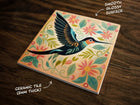 Lovely Hummingbird Art, on a Glossy Ceramic Decorative Tile, Free Shipping to USA