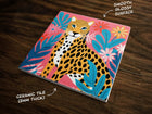 Stylish Cheetah Art, on a Glossy Ceramic Decorative Tile, Free Shipping to USA