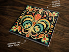 Unique Ornate Design (#1), on a Glossy Ceramic Decorative Tile, Free Shipping to USA