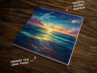 Dreamy Scenic Ocean Art, on a Glossy Ceramic Decorative Tile, Free Shipping to USA