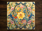 Ornate Design (#6), on a Glossy Ceramic Decorative Tile, Free Shipping to USA