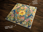 Ornate Design (#6), on a Glossy Ceramic Decorative Tile, Free Shipping to USA