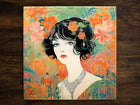 Art Nouveau Style Portrait | 1920s & Art Deco Inspired (#3), on a Glossy Ceramic Decorative Tile, Free Shipping to USA