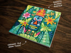 Tropical Tiki Inspired Art (#8), on a Glossy Ceramic Decorative Tile, Free Shipping to USA