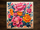Wonderful Floral Design, on a Glossy Ceramic Decorative Tile, Free Shipping to USA