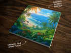 Amazing View From a Tropical Island | Wonders of Nature Art (#8), on a Glossy Ceramic Decorative Tile, Free Shipping to USA