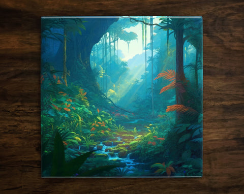 Amazing Rainforest | Wonders of Nature Art (#7), on a Glossy Ceramic Decorative Tile, Free Shipping to USA
