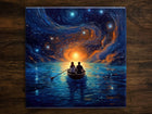 Dreamlike Romance, Art on a Glossy Ceramic Decorative Tile, Free Shipping to USA