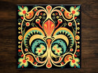 Unique Ornate Design (#1), on a Glossy Ceramic Decorative Tile, Free Shipping to USA