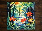 Hawaiian Inspired Art (#2), on a Glossy Ceramic Decorative Tile, Free Shipping to USA