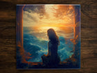 Ocean Dreams, Art on a Glossy Ceramic Decorative Tile, Free Shipping to USA