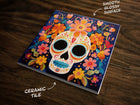 Day of the Dead | Día de Muertos Art (#1), on a Glossy Ceramic Decorative Tile, Free Shipping to USA