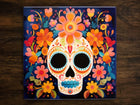 Day of the Dead | Día de Muertos Art (#1), on a Glossy Ceramic Decorative Tile, Free Shipping to USA