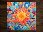 Tranquil Floral Bliss, Art on a Glossy Ceramic Decorative Tile, Free Shipping to USA
