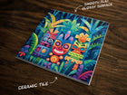 Tropical Tiki Inspired Art (#7), on a Glossy Ceramic Decorative Tile, Free Shipping to USA