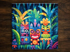 Tropical Tiki Inspired Art (#7), on a Glossy Ceramic Decorative Tile, Free Shipping to USA