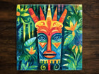 Tropical Tiki Inspired Art (#11), on a Glossy Ceramic Decorative Tile, Free Shipping to USA