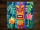 Tropical Tiki Inspired Art (#15), on a Glossy Ceramic Decorative Tile, Free Shipping to USA