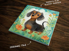 Dachshund | Cute Dog Art (#20), on a Glossy Ceramic Decorative Tile, Free Shipping to USA