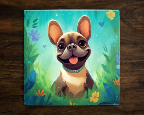 French Bulldog | Cute Dog Art (#1), on a Glossy Ceramic Decorative Tile, Free Shipping to USA