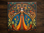 Art Nouveau | Art Deco | Ornate 1920s Style Design (#77), on a Glossy Ceramic Decorative Tile, Free Shipping to USA